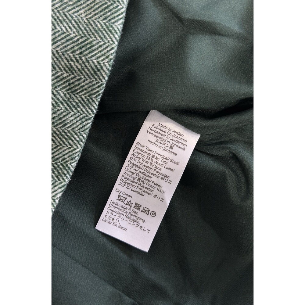 Crew Women’s 16 Green Herringbone Wool Blend Button Front Lined Vest Waistcoat - Picture 9 of 10
